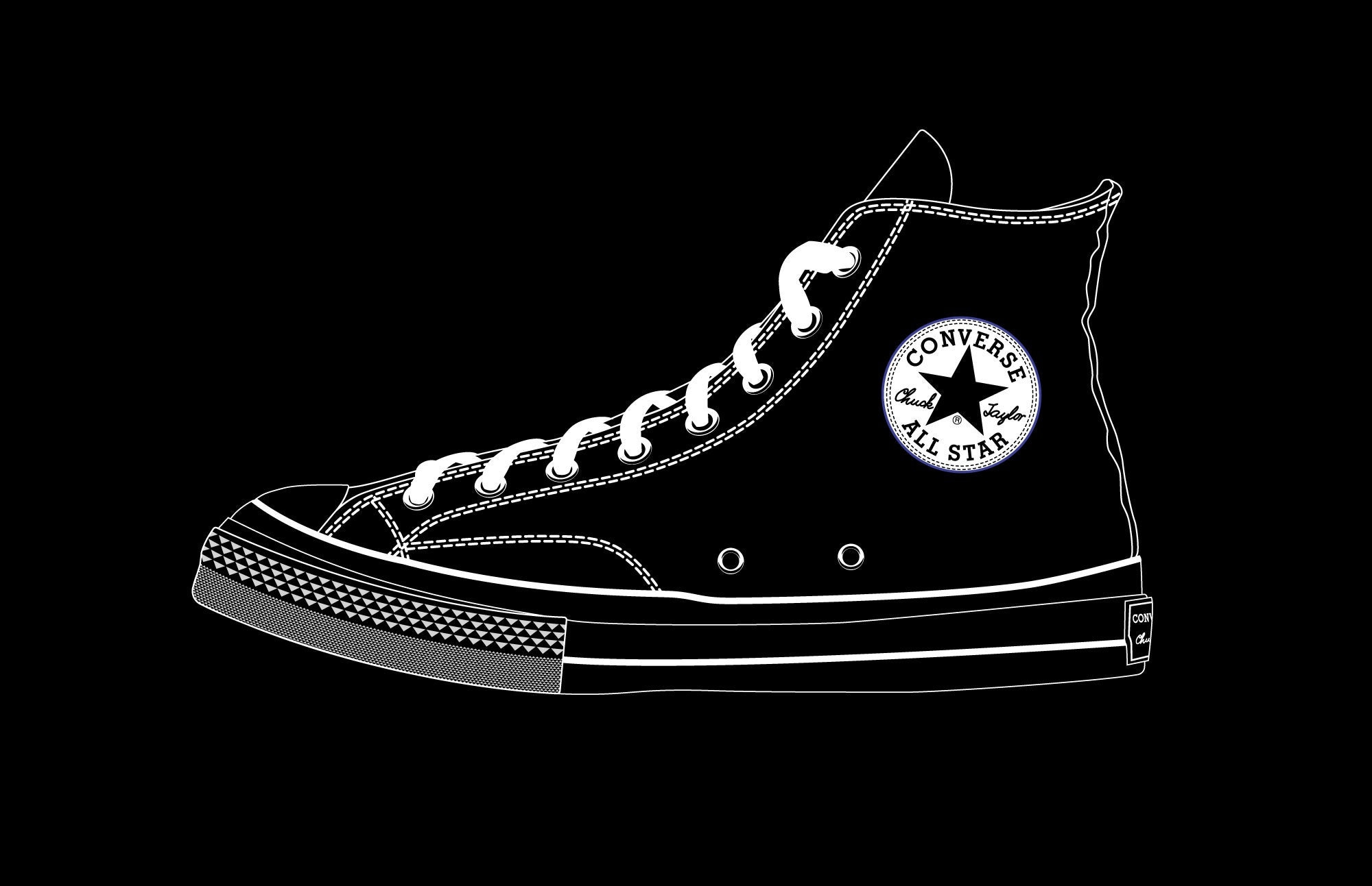 konsonant effektivitet labyrint Highly Detailed 1971 Chuck Taylor Converse All Star Vector - Etsy