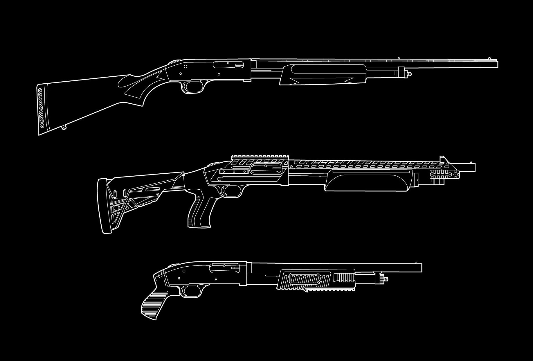 Afgezaagde Shotgun Vector Shotgun Vector Vector Art & Graphics