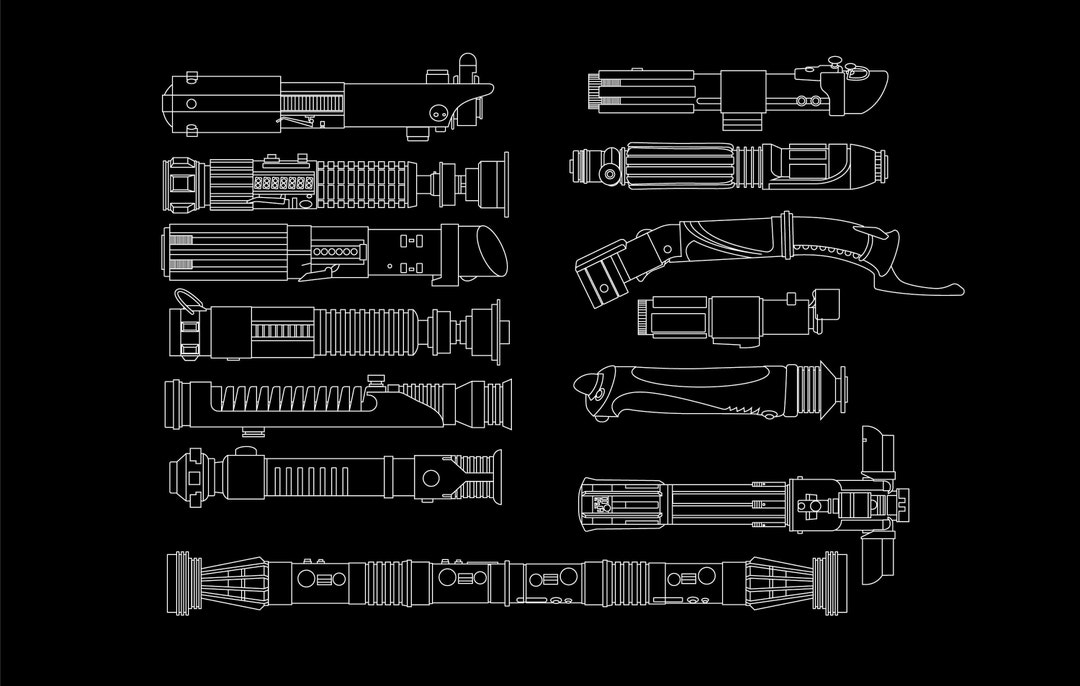 Lightsabers - Detailed Vector - Builders and Films They Appeared In. - Etsy