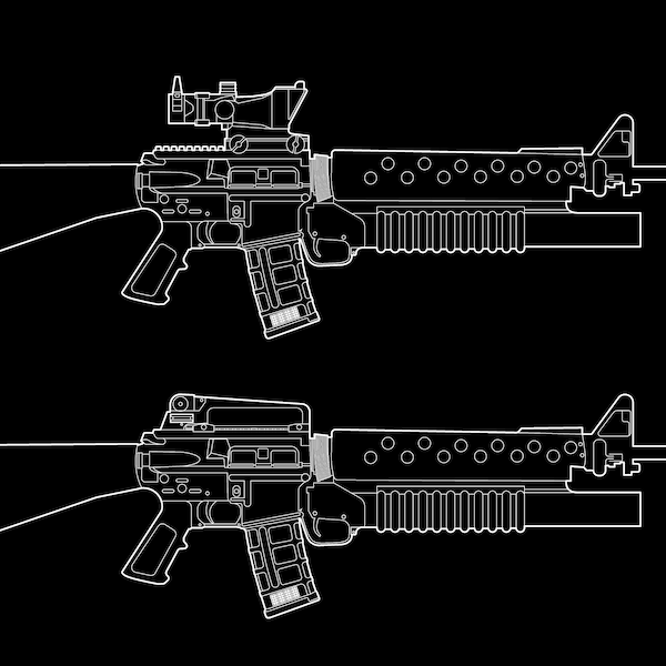 Highly detailed 2 for 1, M16A4, M203 Vector