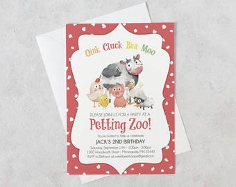 Petting Zoo Birthday Invitation, Petting Zoo Invite, Kids Birthday Petting Zoo, Petting Zoo Birthday Party Invitation **Instant Download**