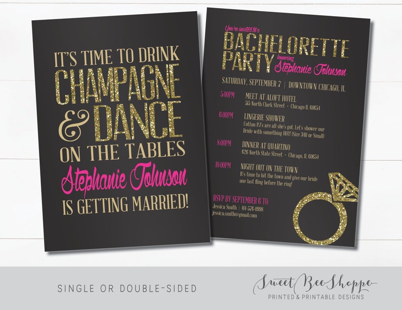 Bachelorette Invitation Bachelorette Party Invite Drink Etsy