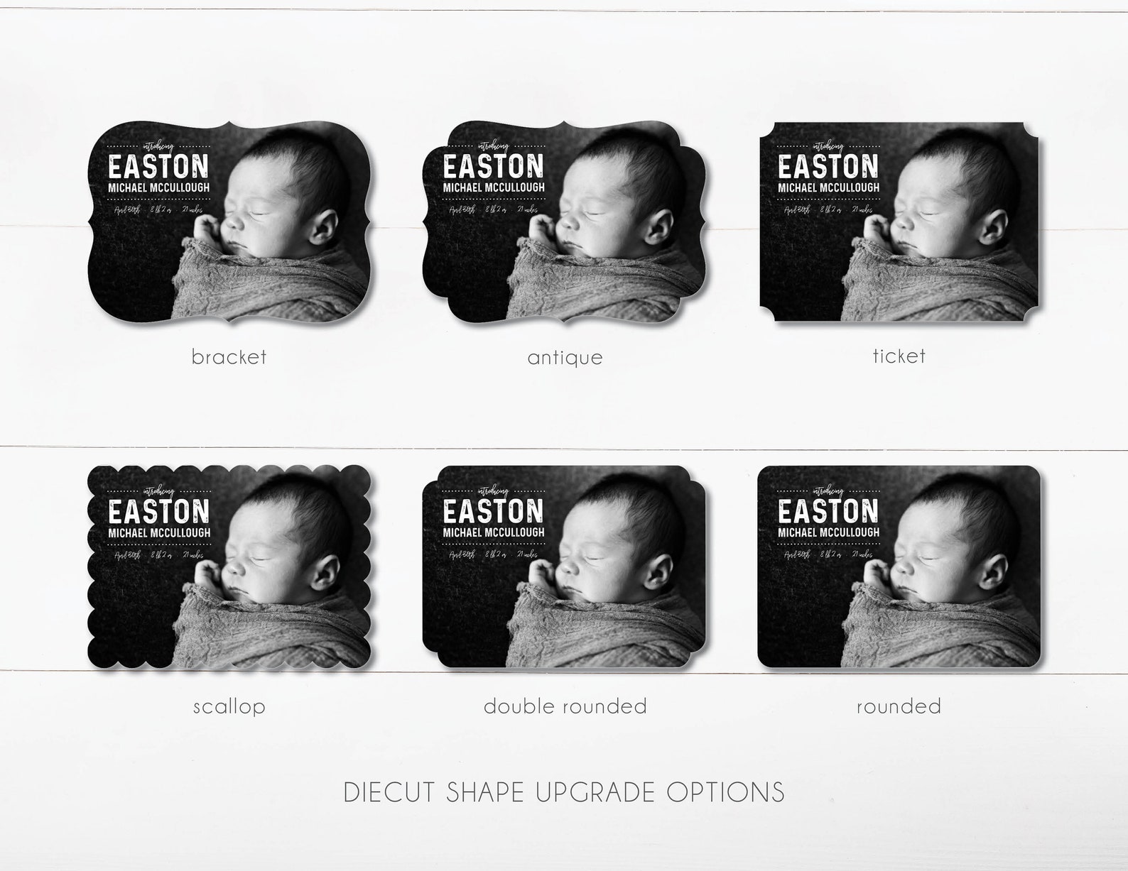 Baby Boy Birth Announcement Modern Birth Announcement Birth Etsy