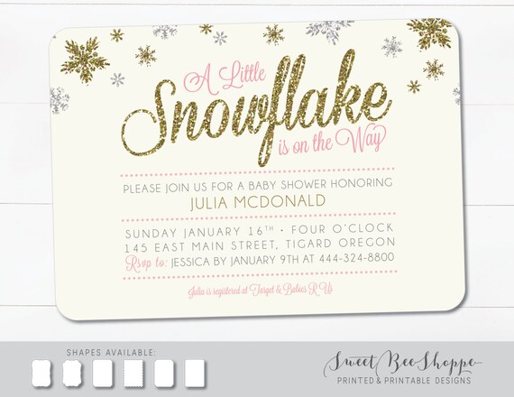 winter themed baby shower invitations