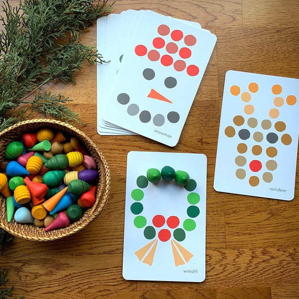 Cartes de modèle de jeu de pièces détachées sur le thème de Noël ; Cartes de modèle de vacances pour pièces détachées Mandala, cartes de modèles de pièces détachées