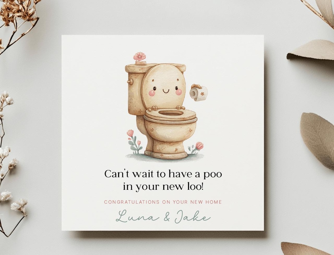 Tarjeta De Humor Para Casa Nueva: Popó En El Water ¡Ríete A Carcajadas! Personalizable