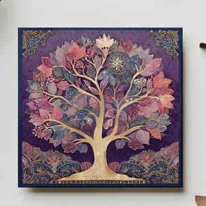 Tree of Life Greeting Card, Nature-Inspired Spiritual Card for Birthday, Anniversary, or Thank You – Boho Art Blank Card