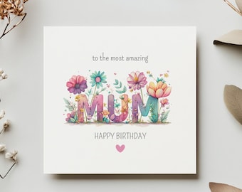 Mum Birthday Card - Floral Mum Card