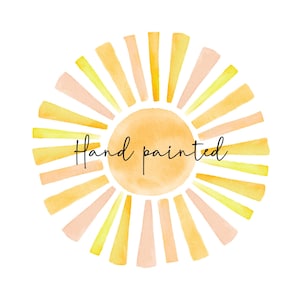 Watercolour Sun Clipart. Watercolour Sun png, Hand Painted Sun Clipart, Summer Clipart