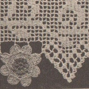May include: Close-up of a crocheted lace doily with a delicate floral design. The doily is white and features a repeating pattern of small flowers and leaves.