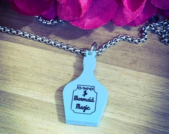 Collar de botella acrílica con magia de sirena: Spearmint Ocean Jewelry