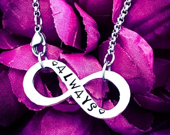 Always Infinity Hand Stamped Necklace. Infinity Necklace, Infinity Jewellery, Always Necklace, Girlfriend Gift, Wife Gift, Partner Gift