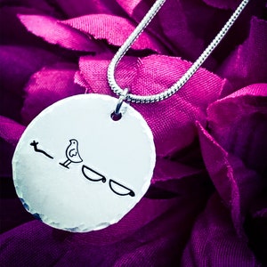 Mature Hand Stamped Necklace. F*** Hieroglyph Necklace, Swear Word Necklace, Rude Jewelry, Curse Word Necklace, Profanity Necklace