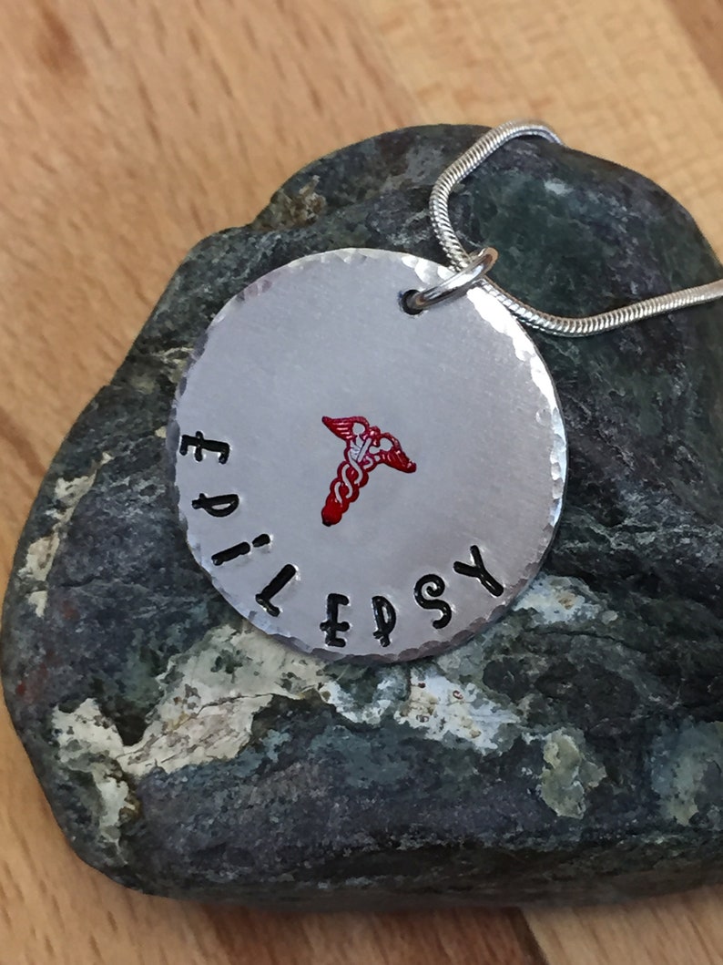 Epilepsy Medical Alert ID Hand Stamped Necklace. Medical Alert Etsy