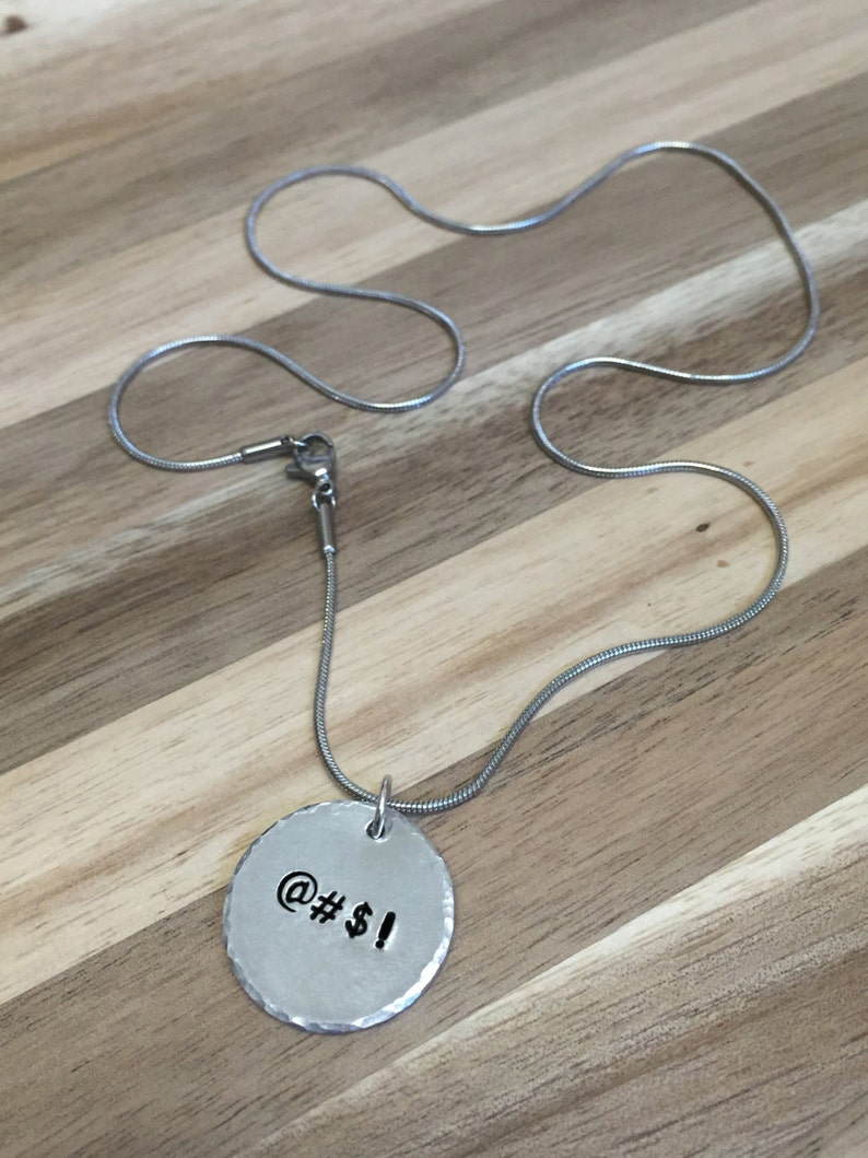 Swear Symbols Hand Stamped Necklace. Swear Word Necklace