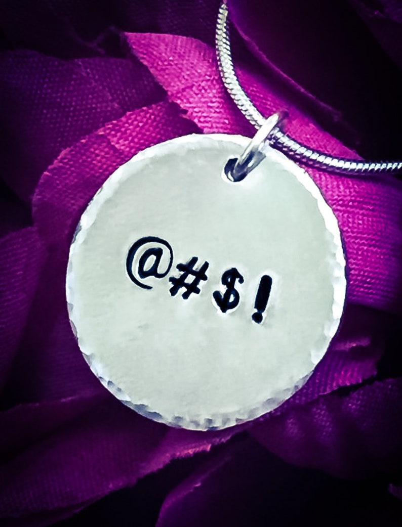 Swear Symbols Hand Stamped Necklace. Swear Word Necklace