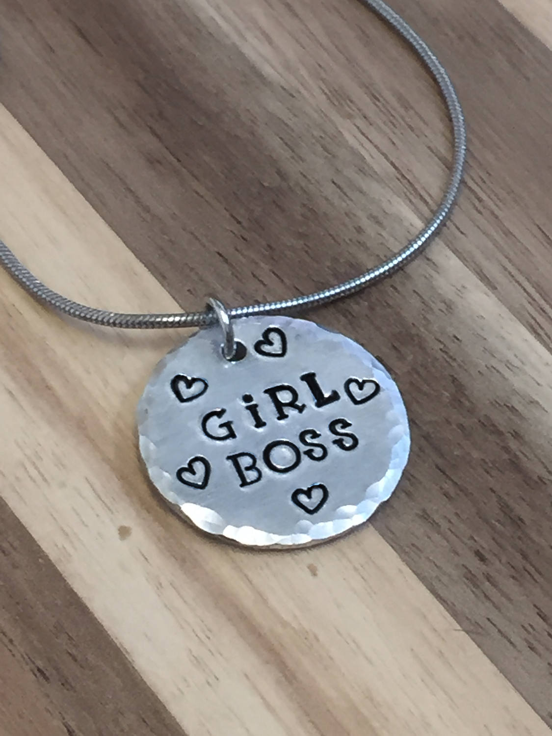 Girl Boss Hand Stamped Necklace. Seller Necklace Girl Boss Etsy UK