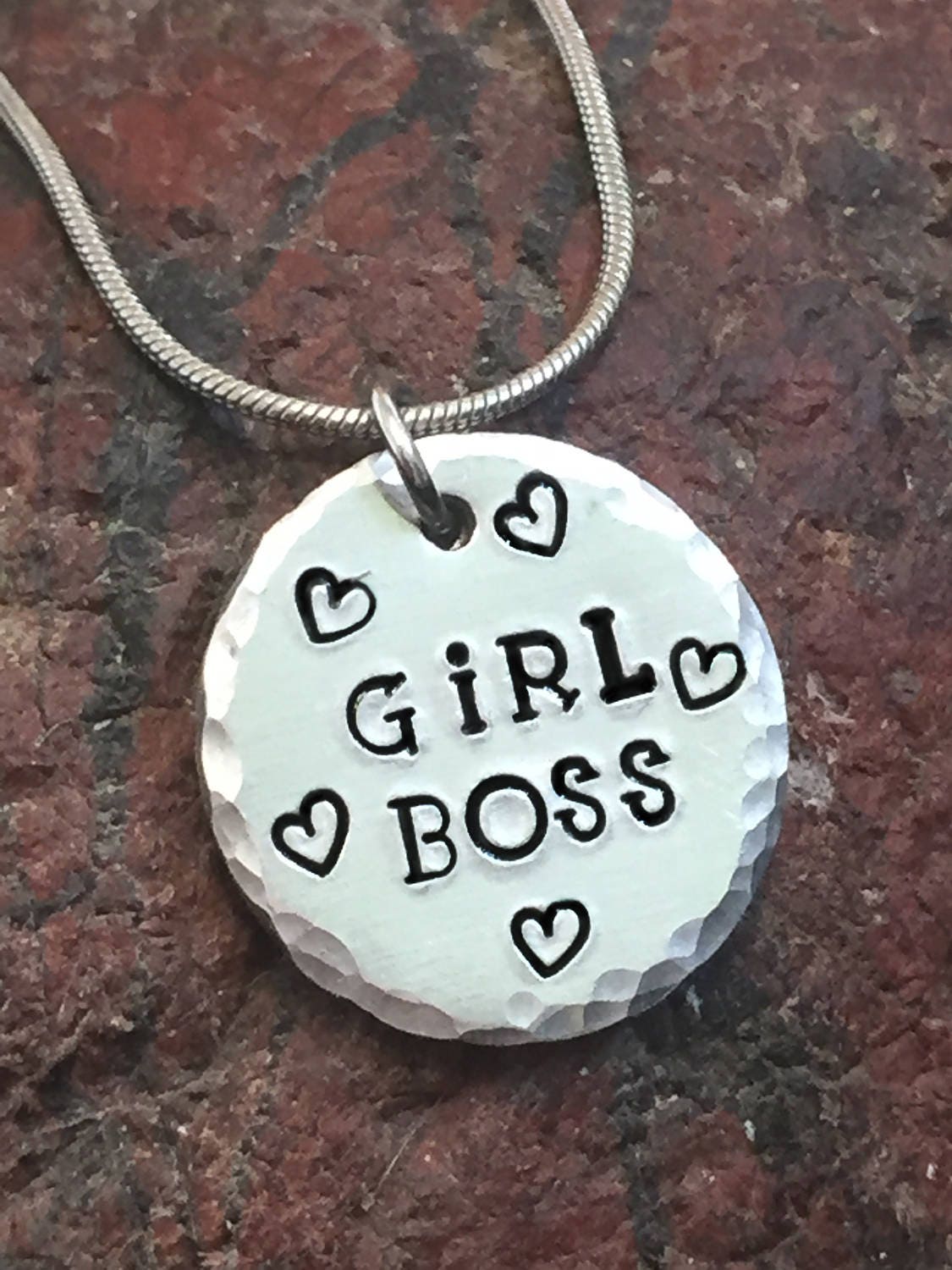 Girl Boss Hand Stamped Necklace. Seller Necklace Girl Boss Etsy UK