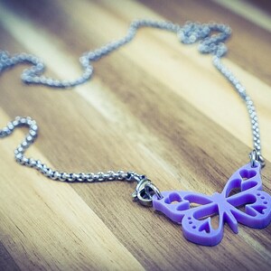 Butterfly Acrylic Necklace. Butterfly Necklace, Butterfly Jewelry, Acrylic Jewelry, Nature Necklace, Butterfly Gift, Stainless Steel Jewelry