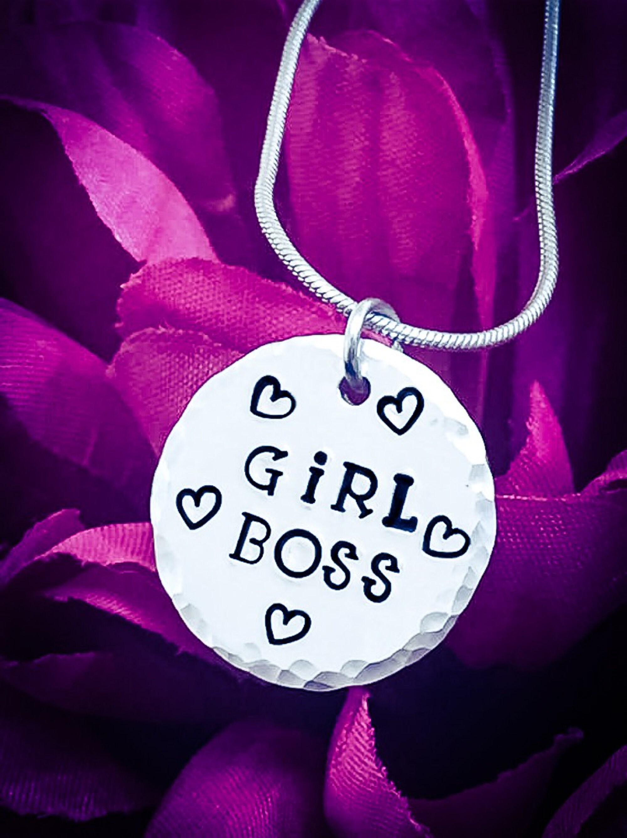 Girl Boss Hand Stamped Necklace. Seller Necklace Girl Boss Etsy UK