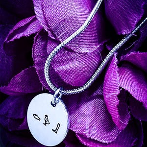 Personalised Hieroglyph Initials Hand Stamped Necklace. Hieroglyph Necklace, Hieroglyph Jewellery, Hieroglyphics Gift, Egyptian Necklace