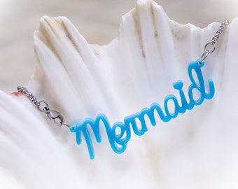 Mermaid Acrylic Necklace. Mermaid Necklace, Mermaid Jewellery, Acrylic Jewelry, Laser Cut Acrylic, Ocean Necklace, Mermaid Gift