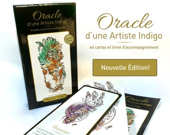インディゴ アーティスト オラクル、フランスの占いオラクル、フランスのオラクル カード ゲーム、小冊子付きオラクル カード 44 枚、アファメーション カード