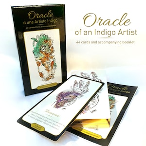 Oracle of an Indigo Artist, English card game, 44 cards deck with book, Shamanic & Celest oracle deck, oracle cards, divination