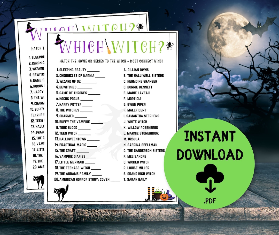 Halloween Which Witch Party Game Fun Halloween Game for Etsy