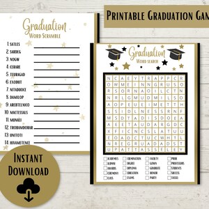Graduation Party Games, Printable Graduation Word Search, Printable Word Scramble