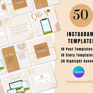 Instagram Template Quotes, Instagram Neutral, Instagram blank templates, Instagram Story Highlight Cover, Instagram Post Templates