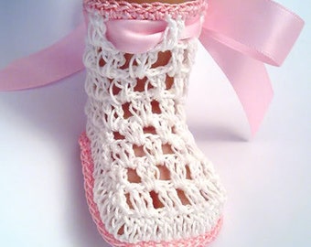 New Born , Premiee, Baby Booties / Shoes, Cotton Crochet *** PATTERN ***