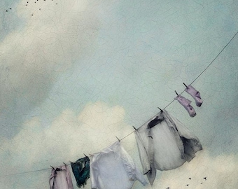 Title: "Clean Getaway" going nowhere fast, painterly photography print, unique wall art with a story.