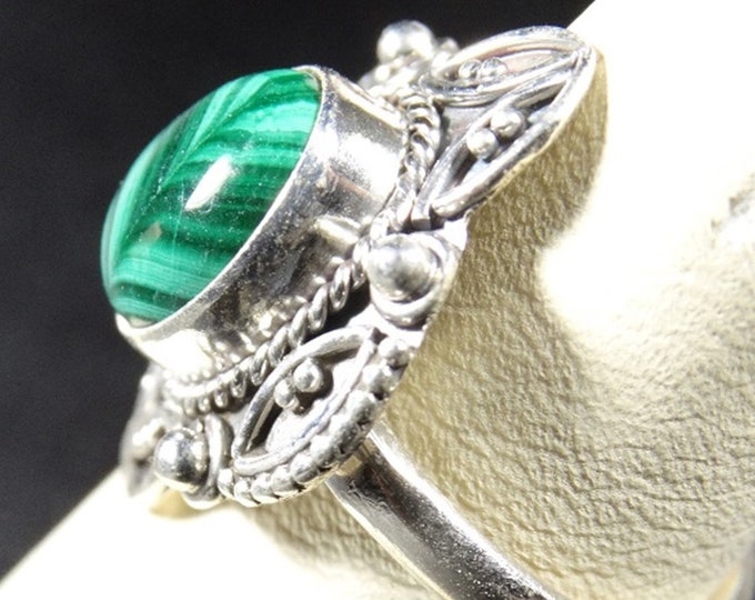 Malachite and Sterling Silver Ring