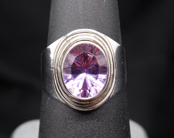 Natural Vintage Alexandrite and Sterling Silver Ring