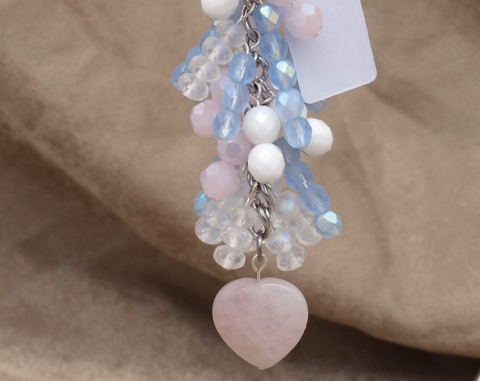 Trans Pride and Heart Charm Chain