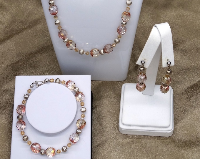 Champagne Dreams Necklace, Bracelet and Earrings Set