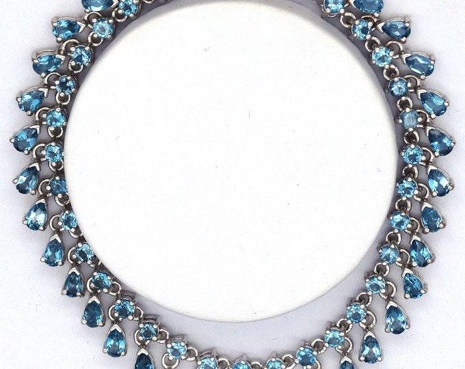 London Blue Topaz Fringe Tennis Bracelet