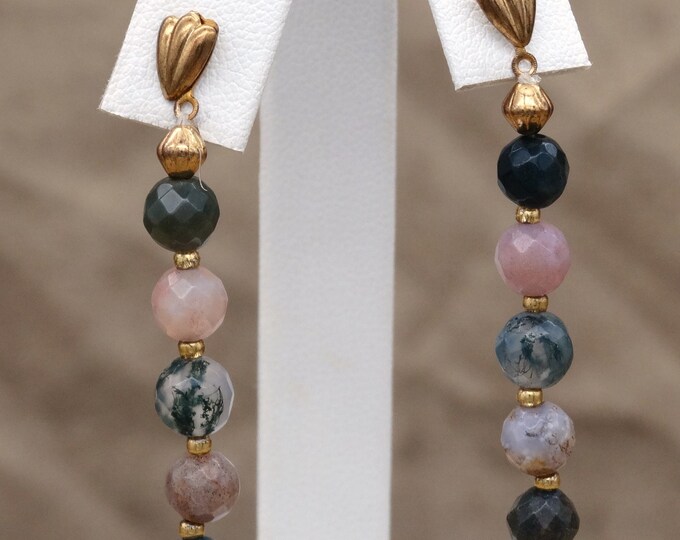 Blended Agate Dangle Earrings