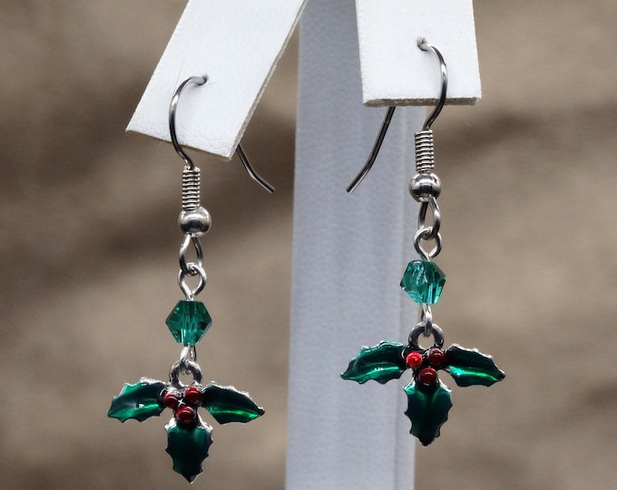 Holly and Swarovski Crystal Earrings