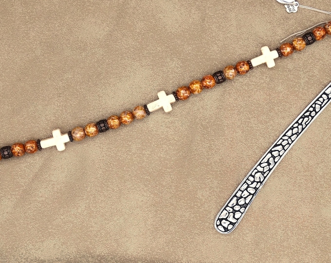 White Turquoise Cross Bookmark