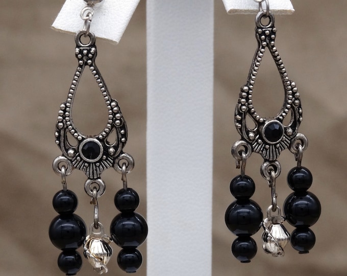 Onyx Chandelier Earrings