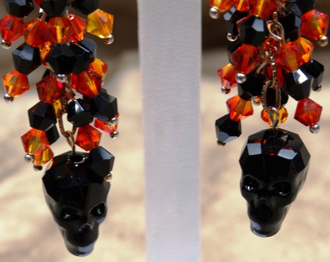 Swarovski Crystal Skull Dangles - Halloween