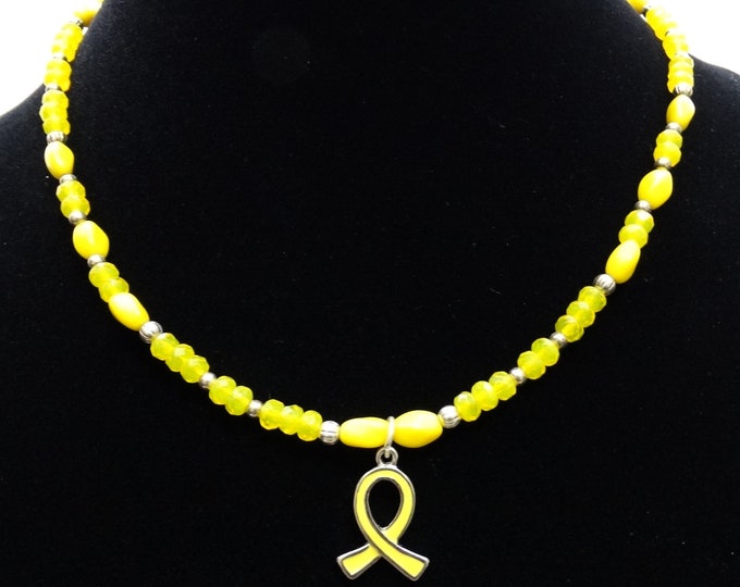 A Cause for Yellow - Yellow Ribbon Necklace