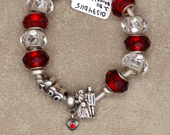 I DO Charm Bracelet - Pandora Style/Euro Style Beads