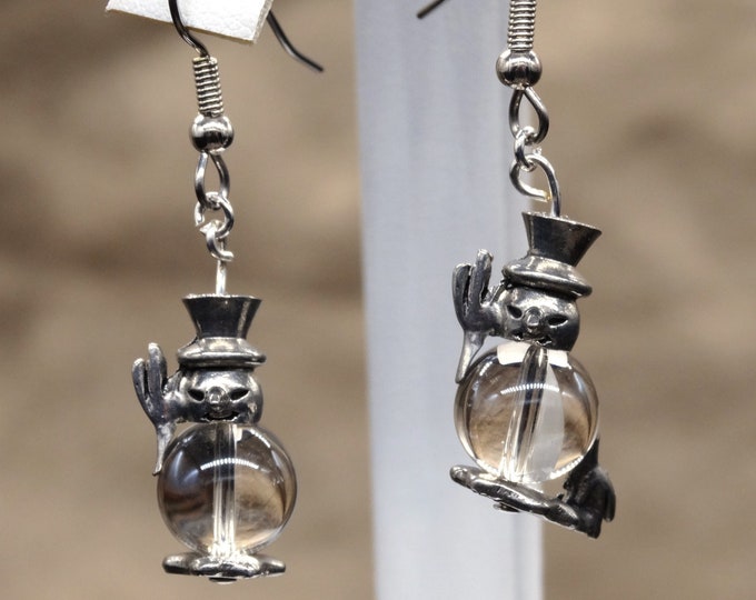 Clear Snowmen Earrings