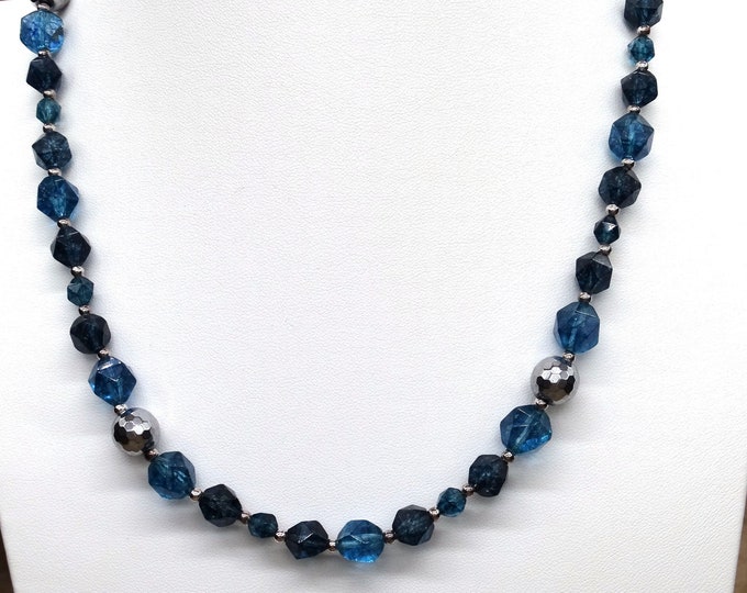 Kyanite, Hematite and Sterling Silver Necklace