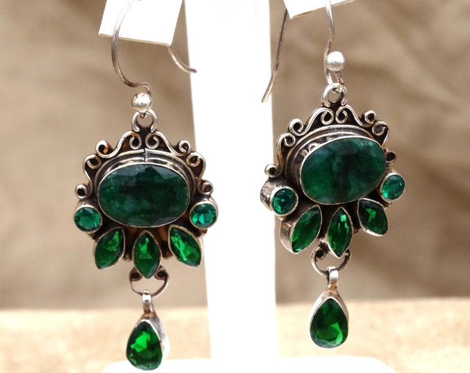 Sakota Mines Emerald and Chrome Diopside Dangles