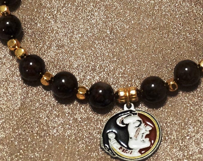 Seminoles Pride Natural Garnet Bracelet - Florida State University