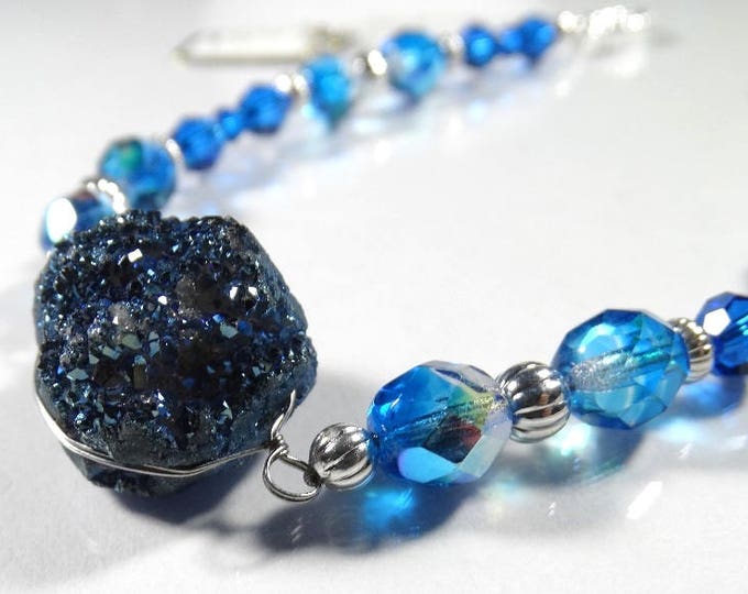 Blue Sparkle Agate Bracelet